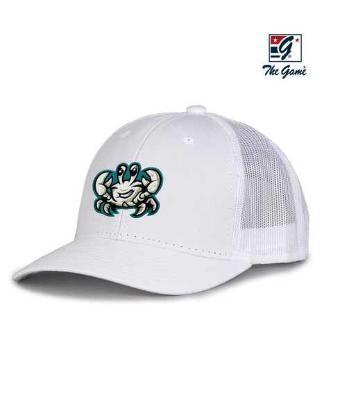 Cape Fear Ghost Crabs White Logoed Snapback Trucker Hat