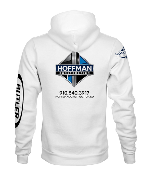 Hoffman Construction White Hoodie