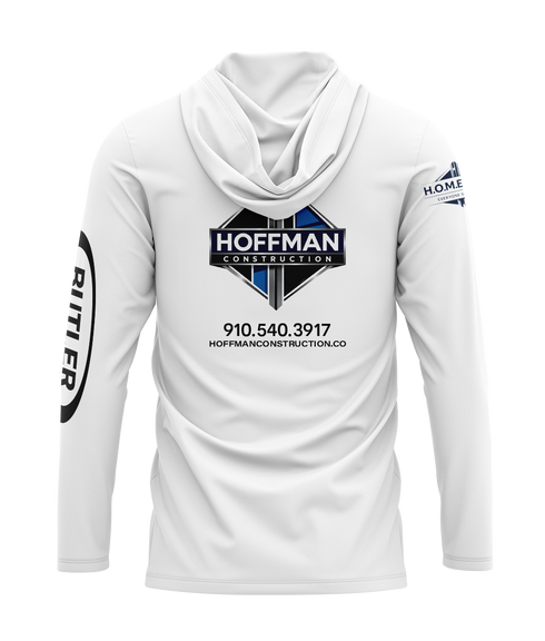Hoffman Construction White Lightweight Hoodie