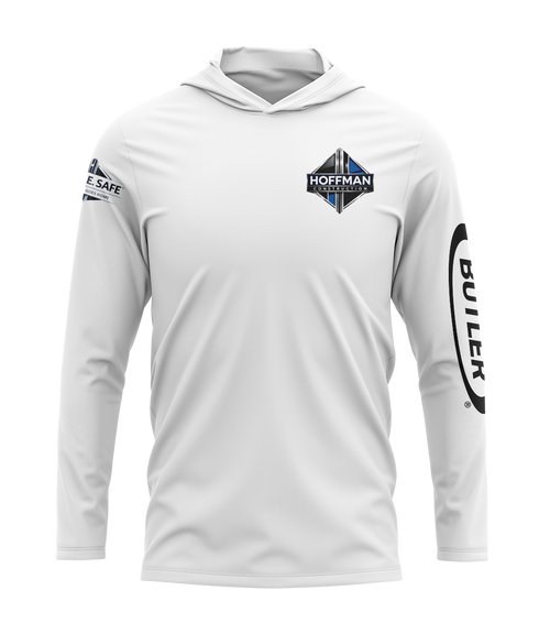 Hoffman Construction White Lightweight Hoodie