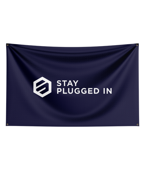 Stay Plugged In Elite 3’ x 2’ Banner
